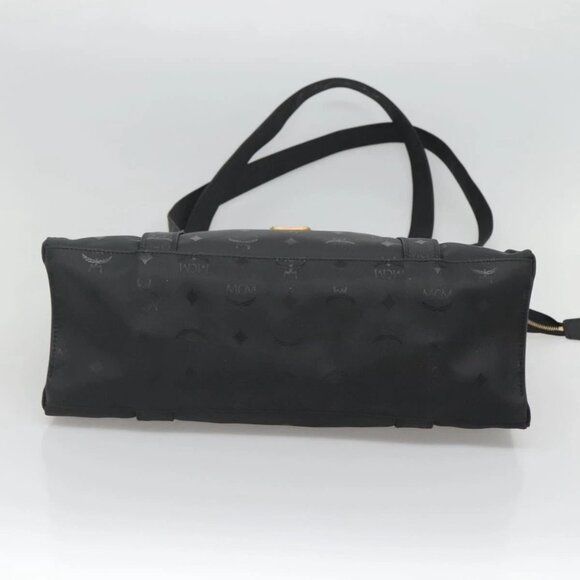 MCM Vicetos Logogram Shoulder Bag PVC Black Gold Auth - Picture 5 of 15